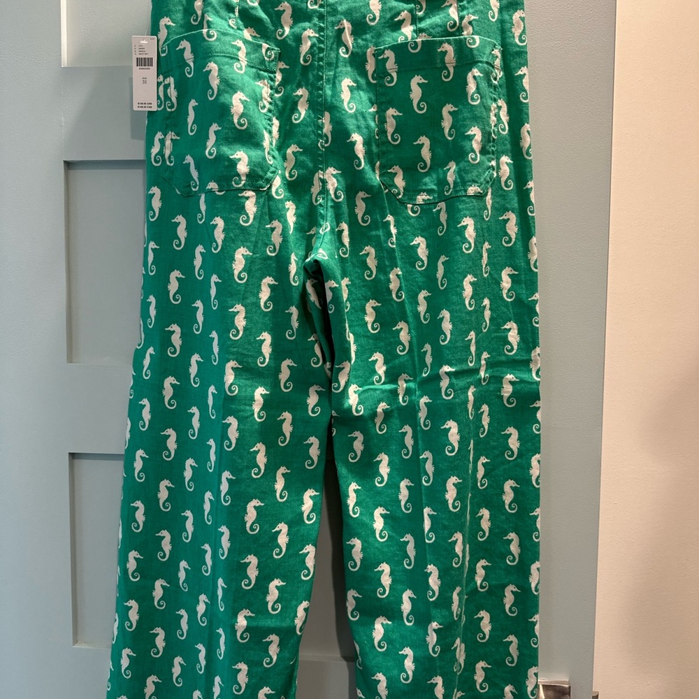 Pilcro by Anthropologie Green Linen Wide Leg Pants - Picture 5 of 7